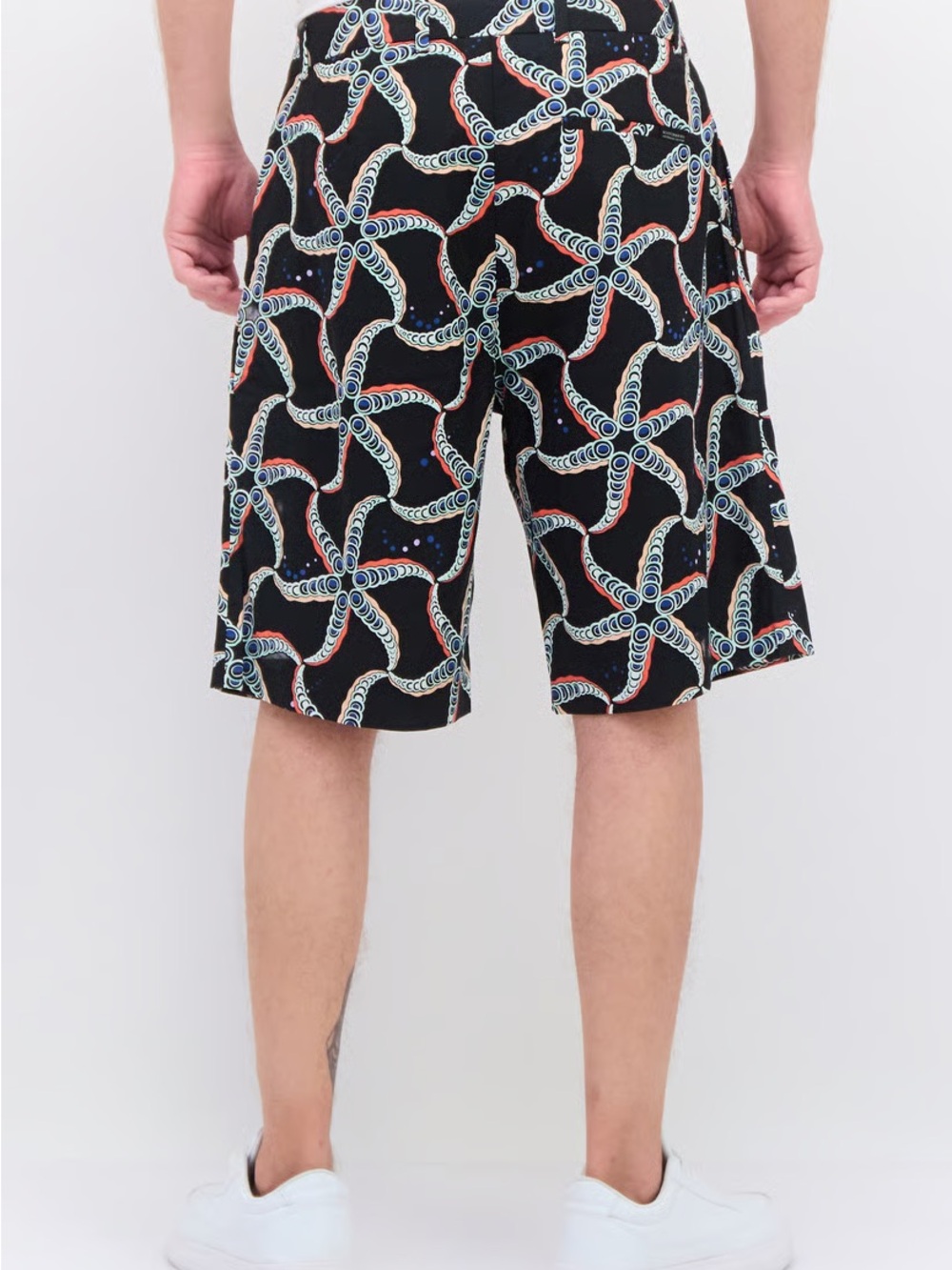 Scotch & Soda Black Swim Shorts with Multicolor Starfish Print